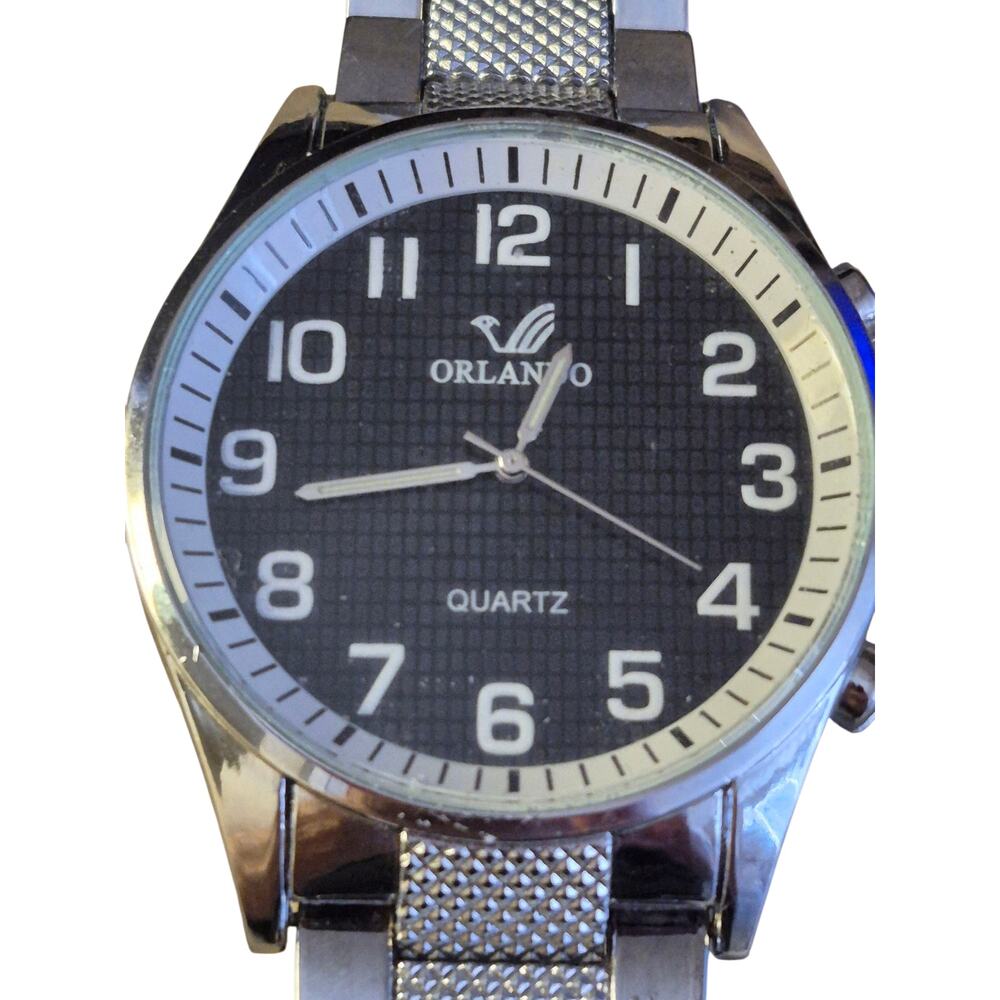 Orlando Mens Watch Distinctive Black face white numerals Corp Y2K Classiccore